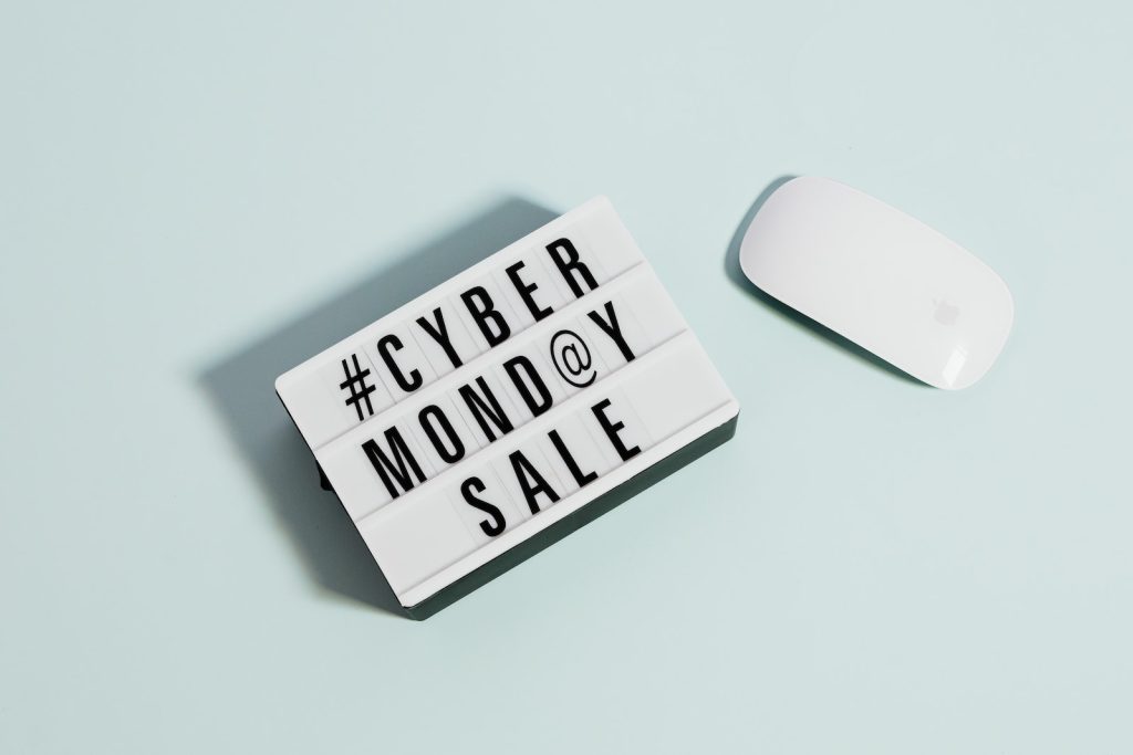Cyber Monday Sale Sign Beside A Computer Mouse