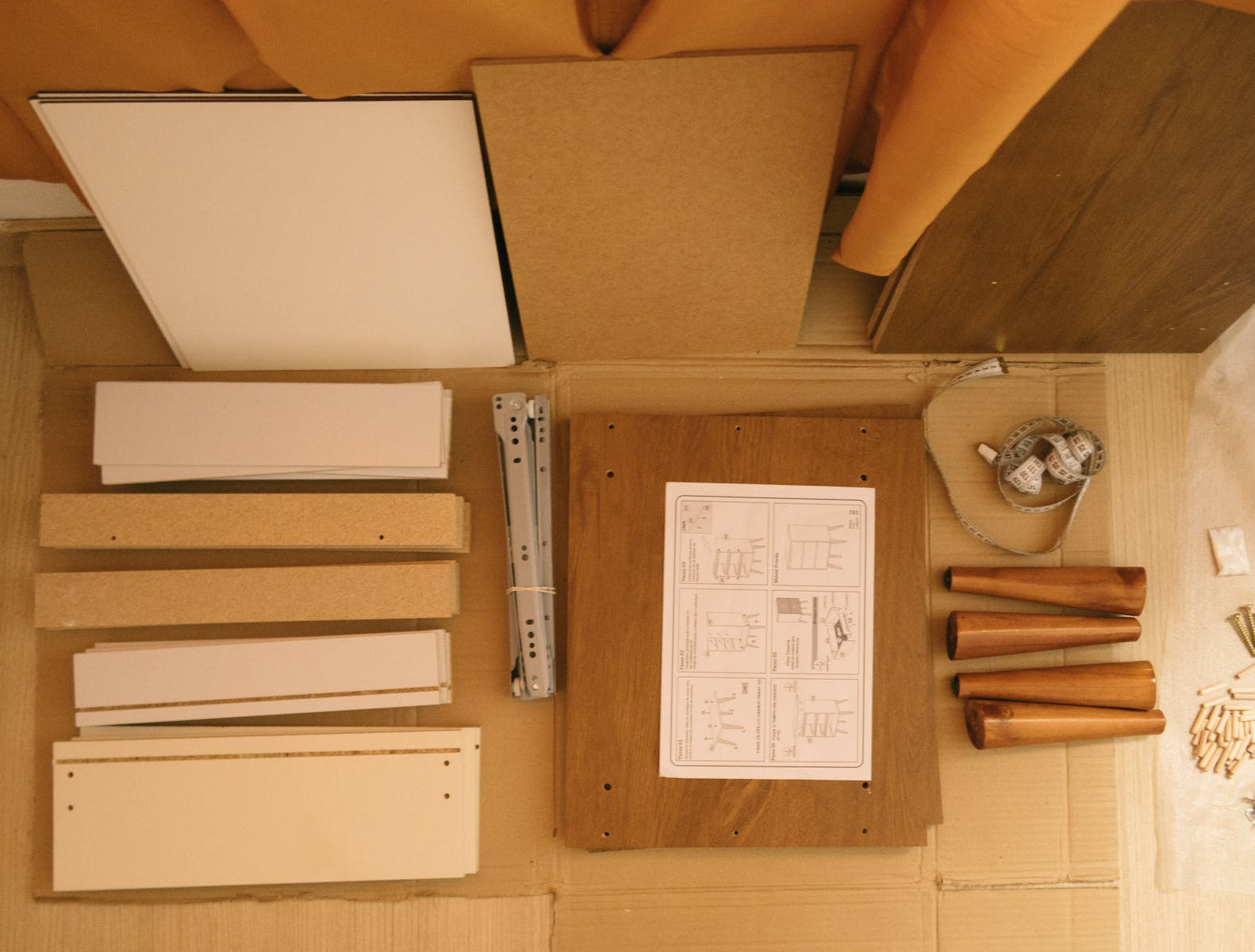 Details of cabinet drawer to assemble