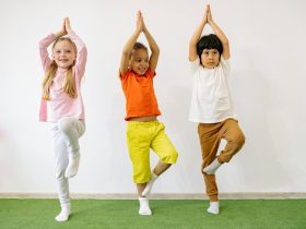 Active Children Doing Balancing Exercises