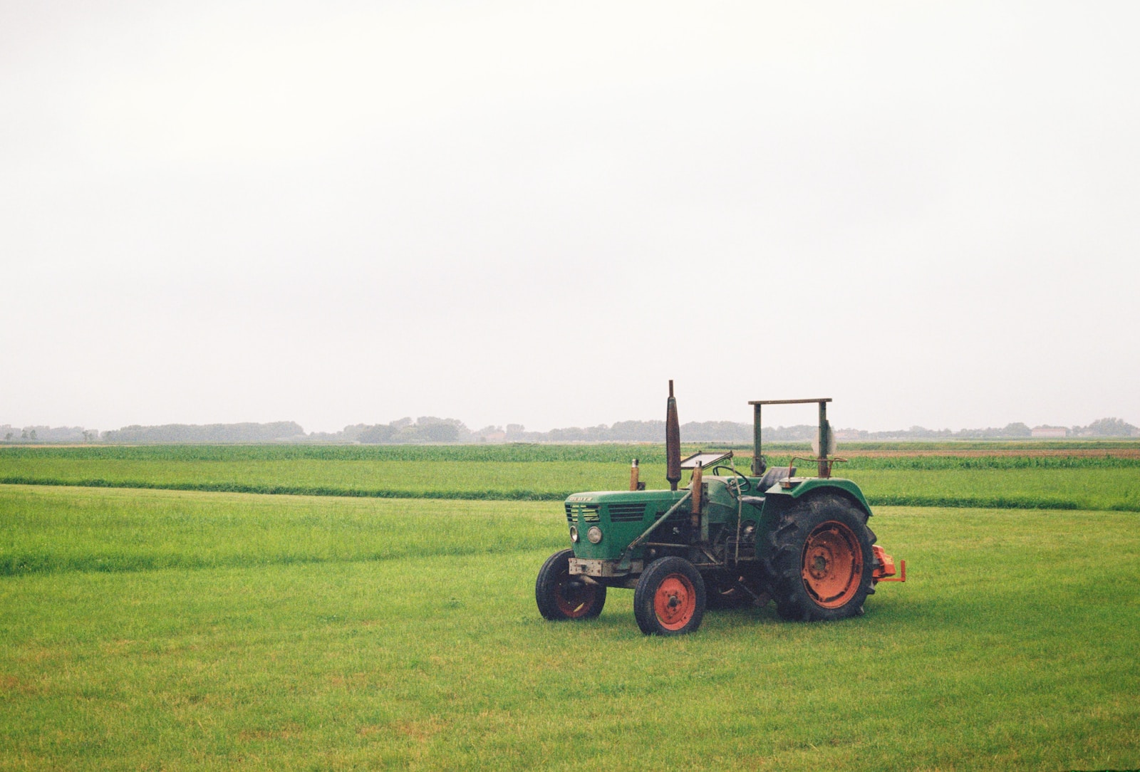 a tractor in a field